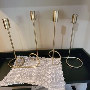 Gold Metal Candle Holders